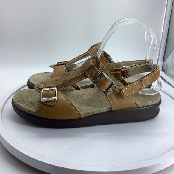 SAS Brown Leather Sandals - Picture 3 of 7